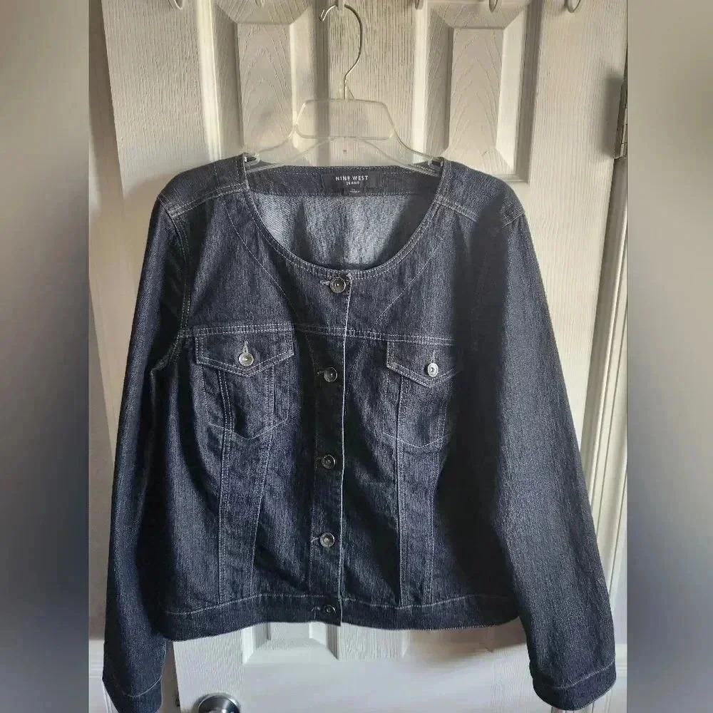 Nine West Ladies Jean Jacket Size XL - Picture 1 of 13